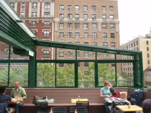 restaurant rooftop retractable glass roof