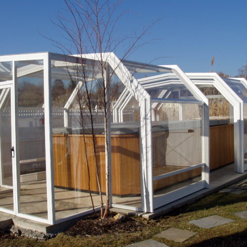 Glass Hot Tub Rooms Manufactured by RollACoverAmerica's Leading