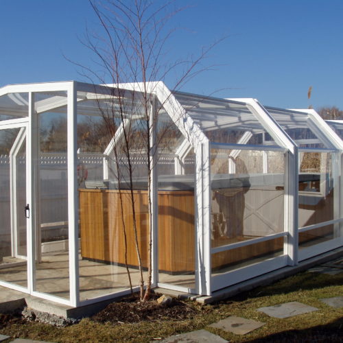 Glass Hot Tub Rooms Manufactured by RollACoverAmerica's Leading