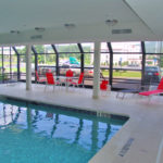 Holiday Inn Express NY Hotel retractable pool enclosure