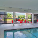 Holiday Inn Express NY Hotel retractable pool enclosure