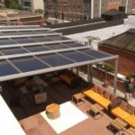 cantina rooftop retractable glass roof