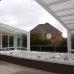 Residential retractable hot tub room