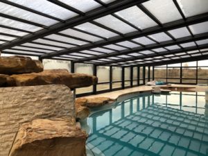 retractable indoor pool structure