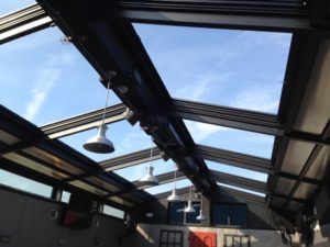 restaurant glass roofing system