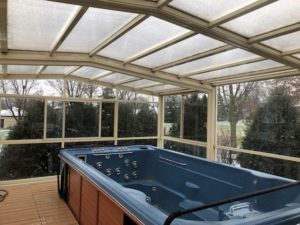 year round indoor outdoor hot tub room