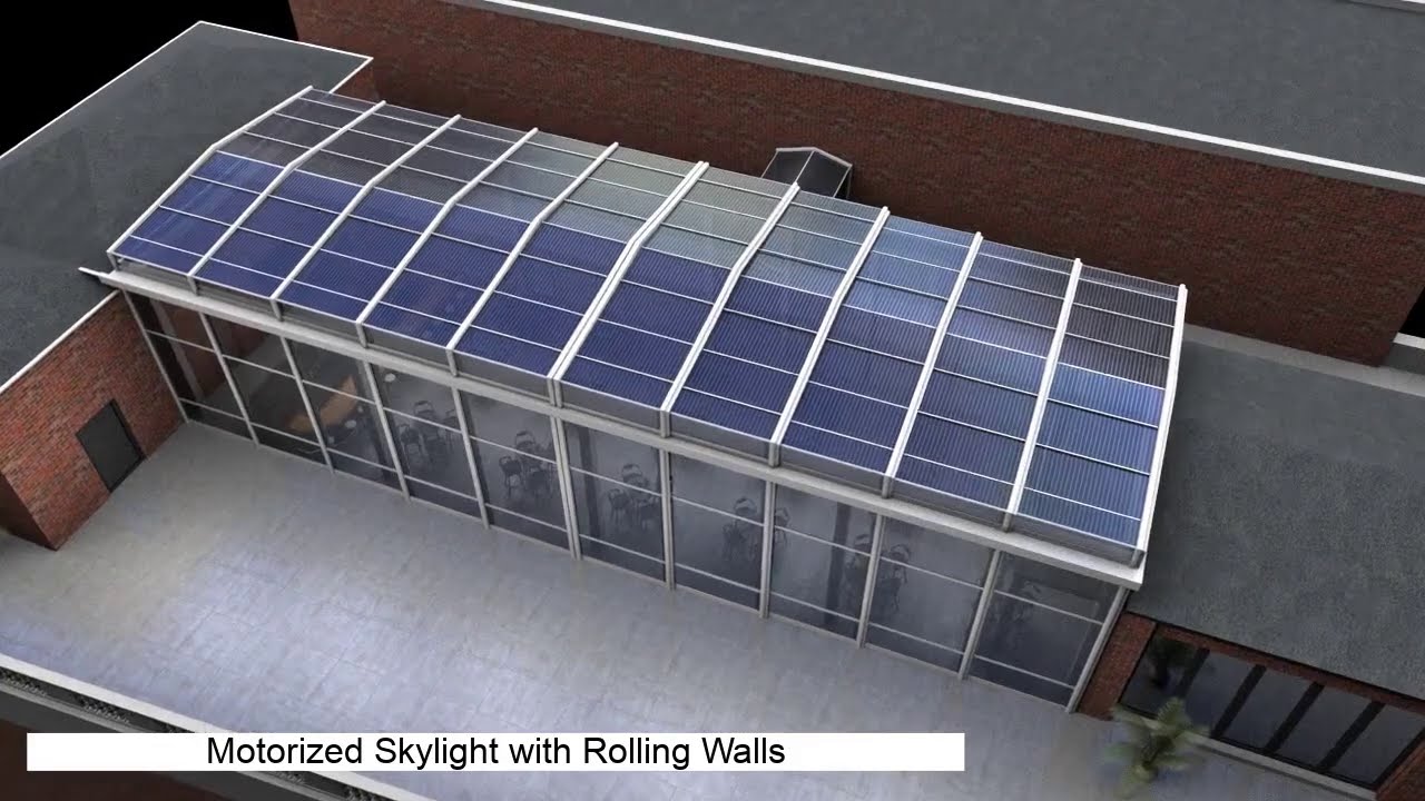 Motorized Skylight with Glass Walls Video Adds Architectural