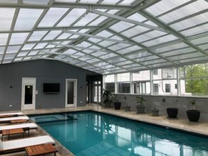 retractable glass pool roof