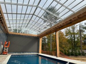 retractable motorized skylight pool enclosure