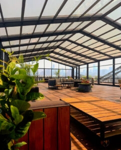 salt shed three top lounge chicago retractable enclosure